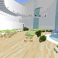 Modern Commercial Complex With Tall Towers Glass Facade Green Areas And Roads