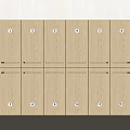 Wooden Lockers With Numbered Labels Simple Design Multiple Compartments Indoor Storage Solution 3d model
