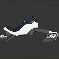Futuristic Blue And White Motorcycle Concept With Unique Seat And Multiple Wheels