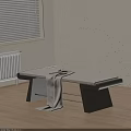 Minimalist Design Sofa Bench with Gray Blanket on Wooden Floor against Beige Textured Wall