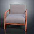 Modern Light Gray Fabric Armchair With Wooden Frame And Comfortable Seat Design