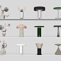 Modern table lamp rabbit lamp moon lamp 3d model