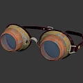 Vintage Copper Frame Protective Goggles With Dark Lenses And Adjustable Strap
