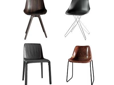 Modern Leisure Chairs With Different Materials And Designs For Home Interior Decor 3d model