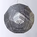 Modern Spherical Chandelier With Perforated Metal Design Intricate Geometric Patterns And Radiant Light Projection