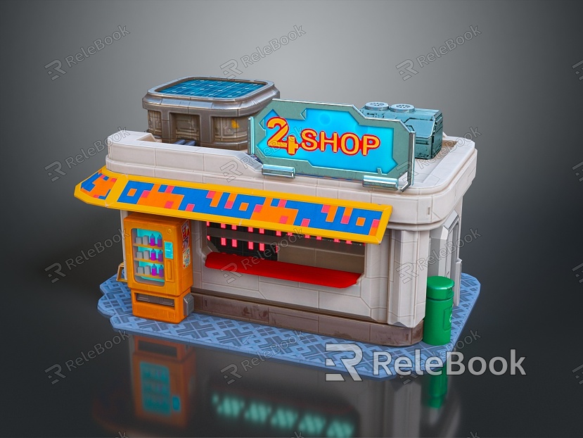 Convenience store department store grocery store daily store grocery store small store cartoon department store model