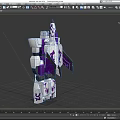Sci Fi Robot Character With Purple And White Color Jet Wings Action Design