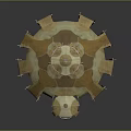 Dual Dome Structure With Brown Beige Textured Surface And Wooden Support Poles