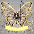 Illuminated Butterfly Art Installation with Intricate Patterns and Floral Elements at Dream Plaza