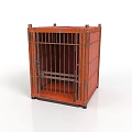 Orange Metal Pet Cage With Secure Wire Bars And Durable Structure