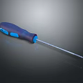 Blue Black Screwdriver With Slip Resistant Handle And Silver Metal Shaft