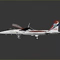White Red Blue Fighter Jet Model With Open Cockpit And Streamlined Design 3d model