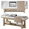 Professional Medical Treatment Table With Pillow Towel Massage Stones And Storage Drawer