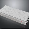 Comfortable Mattress With Quilted Wave Pattern Surface White Top Gray Base And Red Label