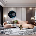 Modern sofa coffee table combination 3d model