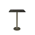 Modern Bar Counter With Sleek Stone Top Metal Stand And Round Base