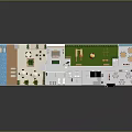 Cartoon Themed 3D Scene Layout With Indoor Outdoor Pool Lawn And Tables Chairs