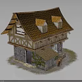 Traditional Cottage Building with Orange Tiled Roof Timber Frame Stone Walls and Wooden Windows