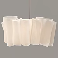 Elegant Modern White Fabric Chandelier With Layered Pleated Shades Design Style