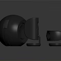 Modern Black Sleek Speakers Collection Featuring Spherical Compact And Standing Designs 3d model