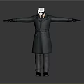 Projection Surveillance Humanoid Figure with Camera Head Long Coat Extended Arms