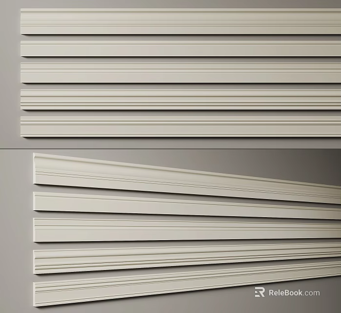 Plaster Moldings With Various Decorative Styles For Interior Design Projects 3d model 