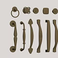 Golden Furniture Handles With Various Decorative Designs For Cabinets And Drawers