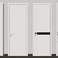 Modern White Hinged Doors With Different Handle And Panel Styles For Home Interior 3d model