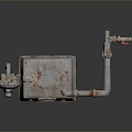 Rustic Vintage Metal Household Container Featuring Pipes And Valves Design