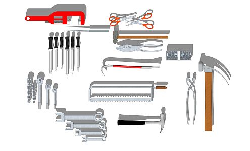 Modern tool maintenance tool combination 3d model