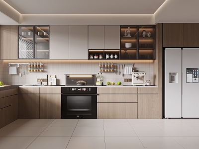 Modern enclosed kitchen model