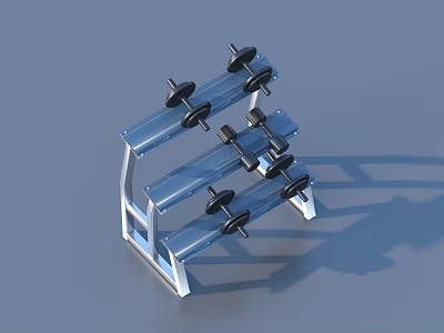 Sturdy Metal Dumbbell Rack With Organized Storage For Home Gym Use 3d model