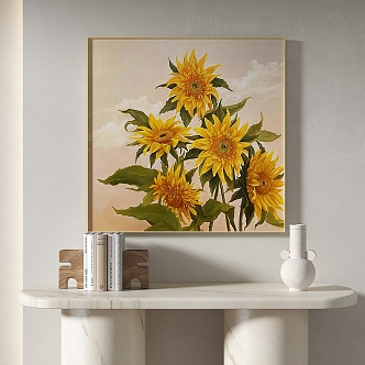 Modern Plant Painting Simple Abstract Decorative Painting 3d model