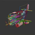 Vintage Red Aerospace Airplane Model With NYJ Design And Decorative Details