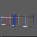 Colorful Fence With Multicolored Vertical Slats Blue Posts And White Rails