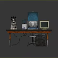 Laboratory Equipment Setup With Microscope Computer Lab Table And Scientific Instruments 3d model