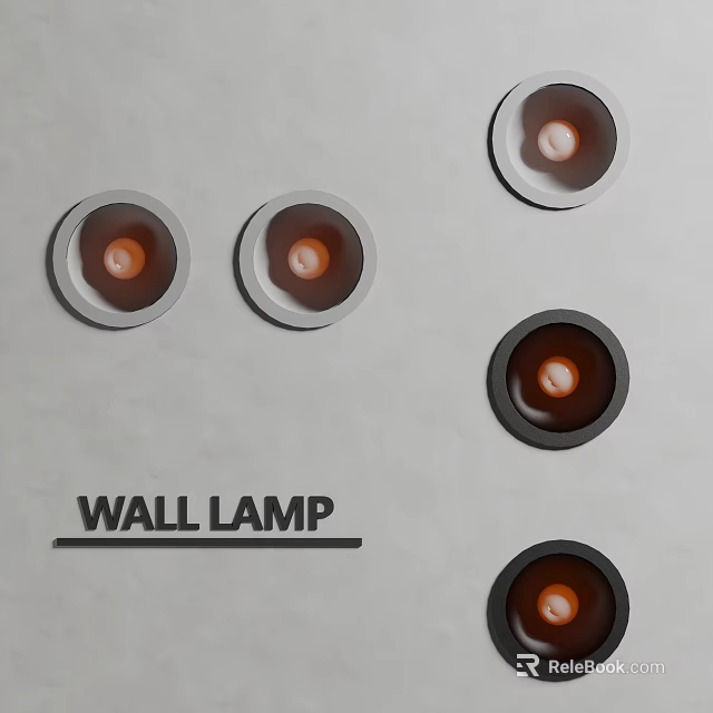 Modern Wall Mounted Downlights And Spotlights With Warm Light And Black Gray Frames 3d model 