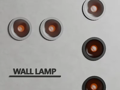 Modern Wall Mounted Downlights And Spotlights With Warm Light And Black Gray Frames 3d model