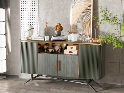 Light Luxury Entrance Cabinet 3d model