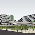 Modern Multi Storey Office Building With Solar Panels Central Courtyard And Green Landscaping