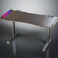 Modern Gaming Desk With Metal Frame RGB LED Lights And Headphone Holder