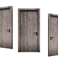 Wooden door interior door single door old wooden door art door 3d model