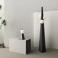 Italian black cone multi-head floor lamp table lamp 3d model