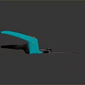 Useful Household Pruning Shears With Turquoise Handle Orange Button And Metal Blades