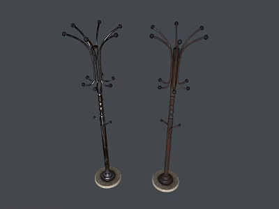 Wrought Iron Coat Racks with Multiple Hooks and Stable Base for Home Entryway 3d model
