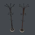 Wrought Iron Coat Racks with Multiple Hooks and Stable Base for Home Entryway 3d model
