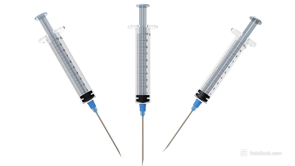 High Quality Medical Syringes With Clear Graduated Markings And Sharp Needles 3d model 