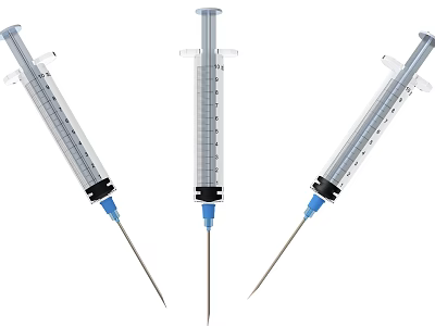 High Quality Medical Syringes With Clear Graduated Markings And Sharp Needles 3d model