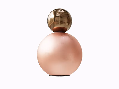 Modern Decorative Ornament Set With Two Stacked Rose Gold And Gold Metallic Spheres 3d model