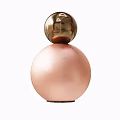 Modern Decorative Ornament Set With Two Stacked Rose Gold And Gold Metallic Spheres